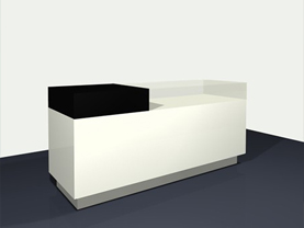 Toonbank surface met virine